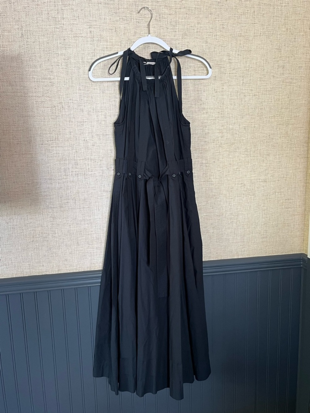 Ulla Johnson Navy Tie-Shoulder Midi Dress - Picture 2 of 5